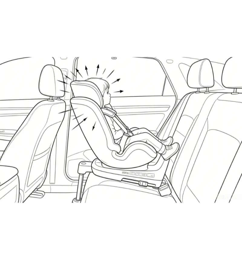 Child Safety Car Seat for Rear-facing Installation